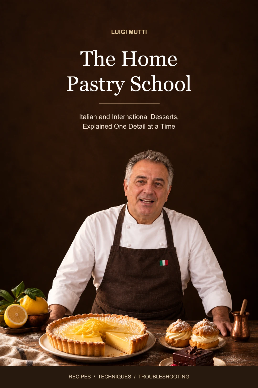 The Home Pastry School by Luigi Mutti, with Luigi and homemade pastries on the cover